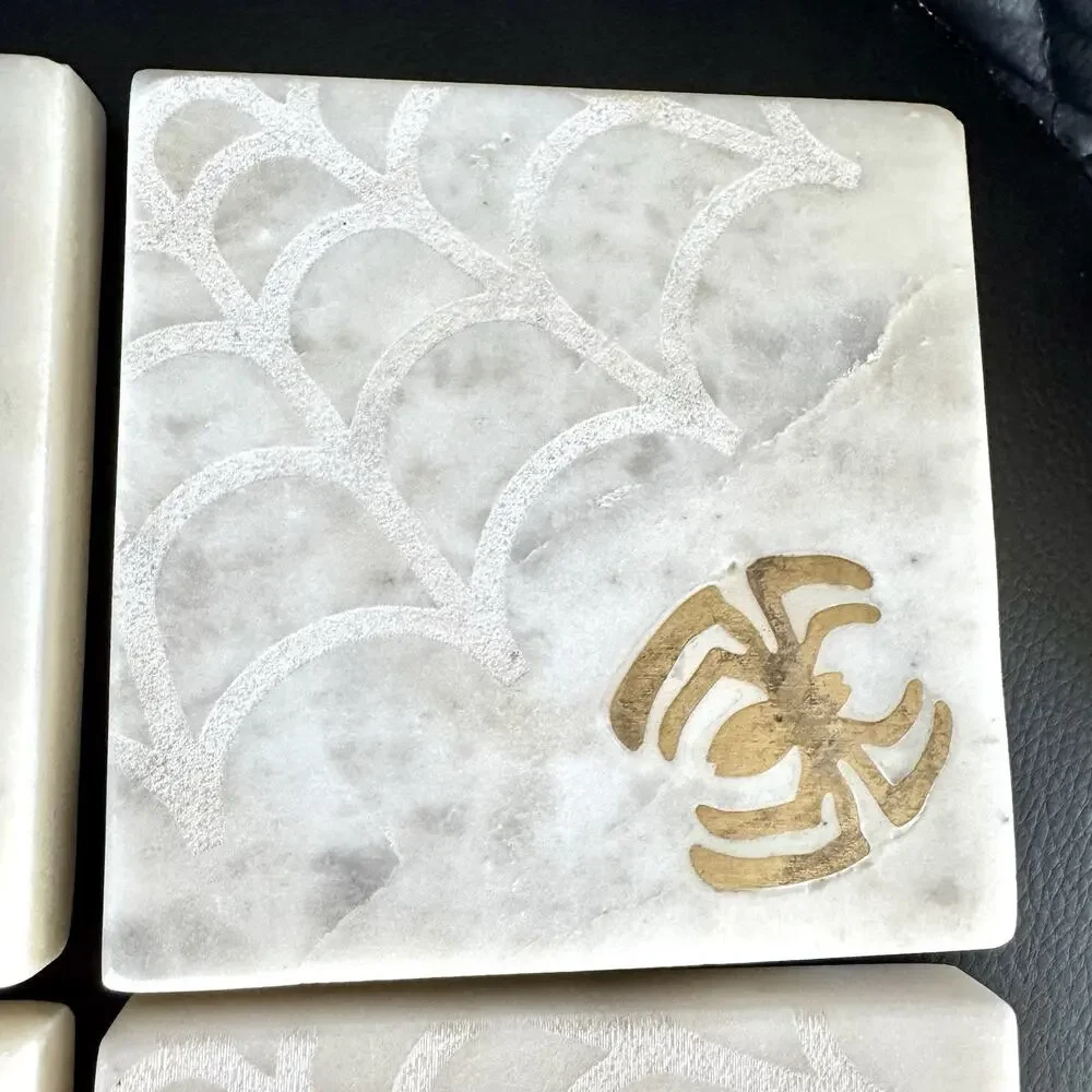 Marvel The Ultimate Spiderman Marble Coasters Set Of 4 Coffee Tea Blocks 4